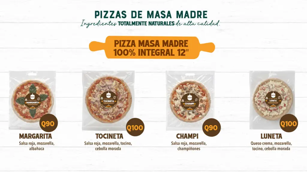 menu pizzas integrales
